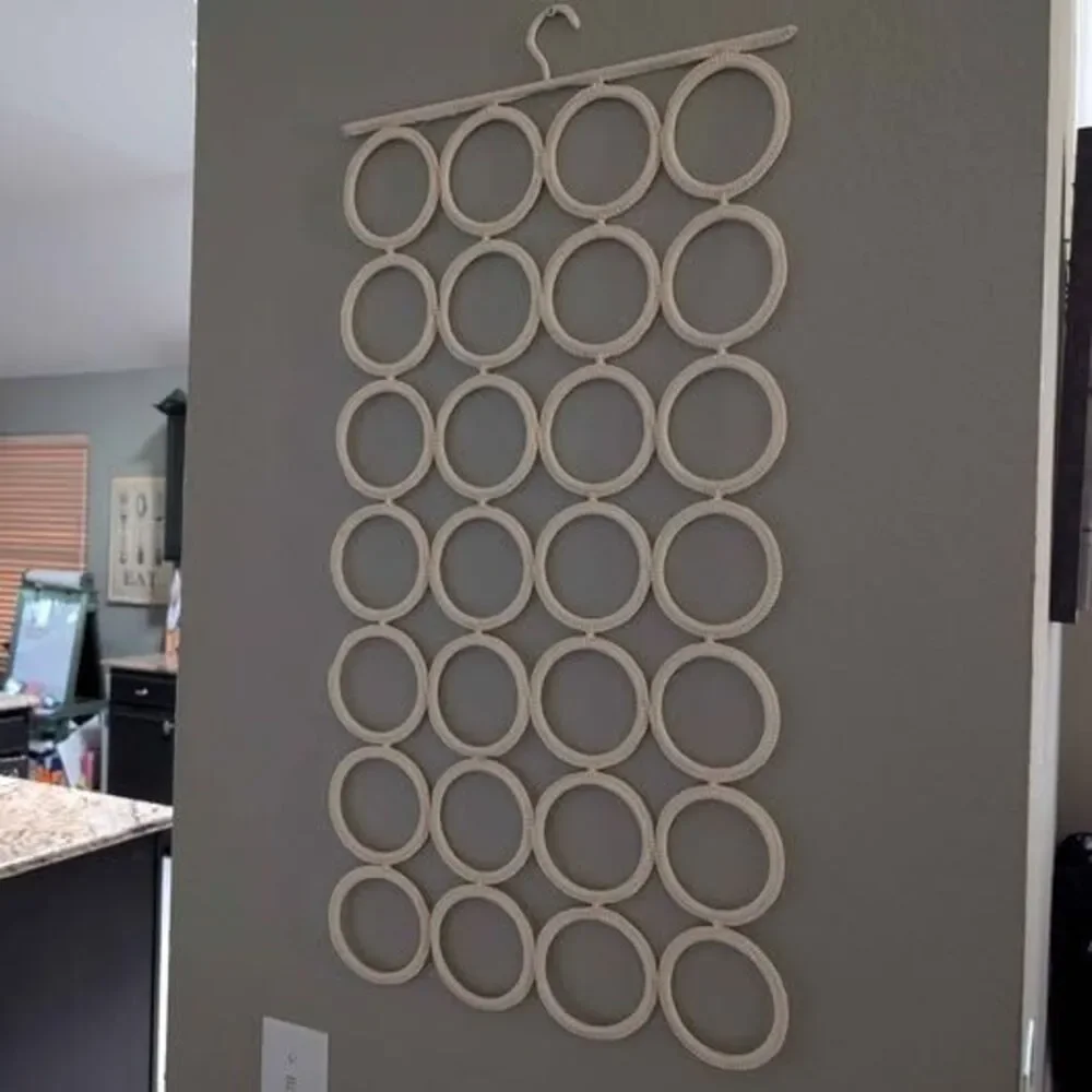 IKEA Komplement Tie Scarf Hanger 28 Belt Organizer Rack Holder Cream Macrame
